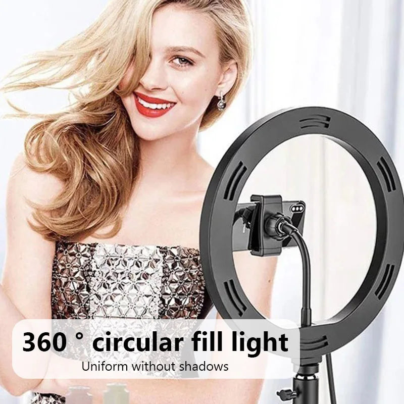 Dimbare Ring Light met Statief & Telefoonhouder – Perfect voor Video & Makeup